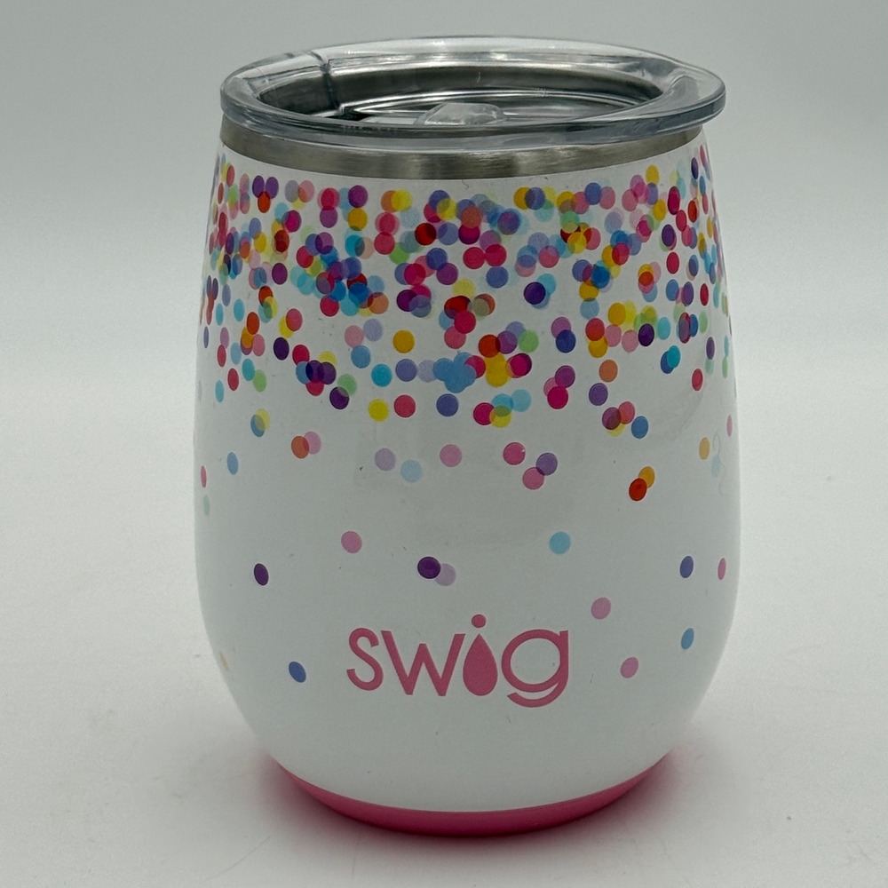 Swig Life 14oz Stemless Wine Tumbler Confetti Dot Insulated Stainless Steel Cup